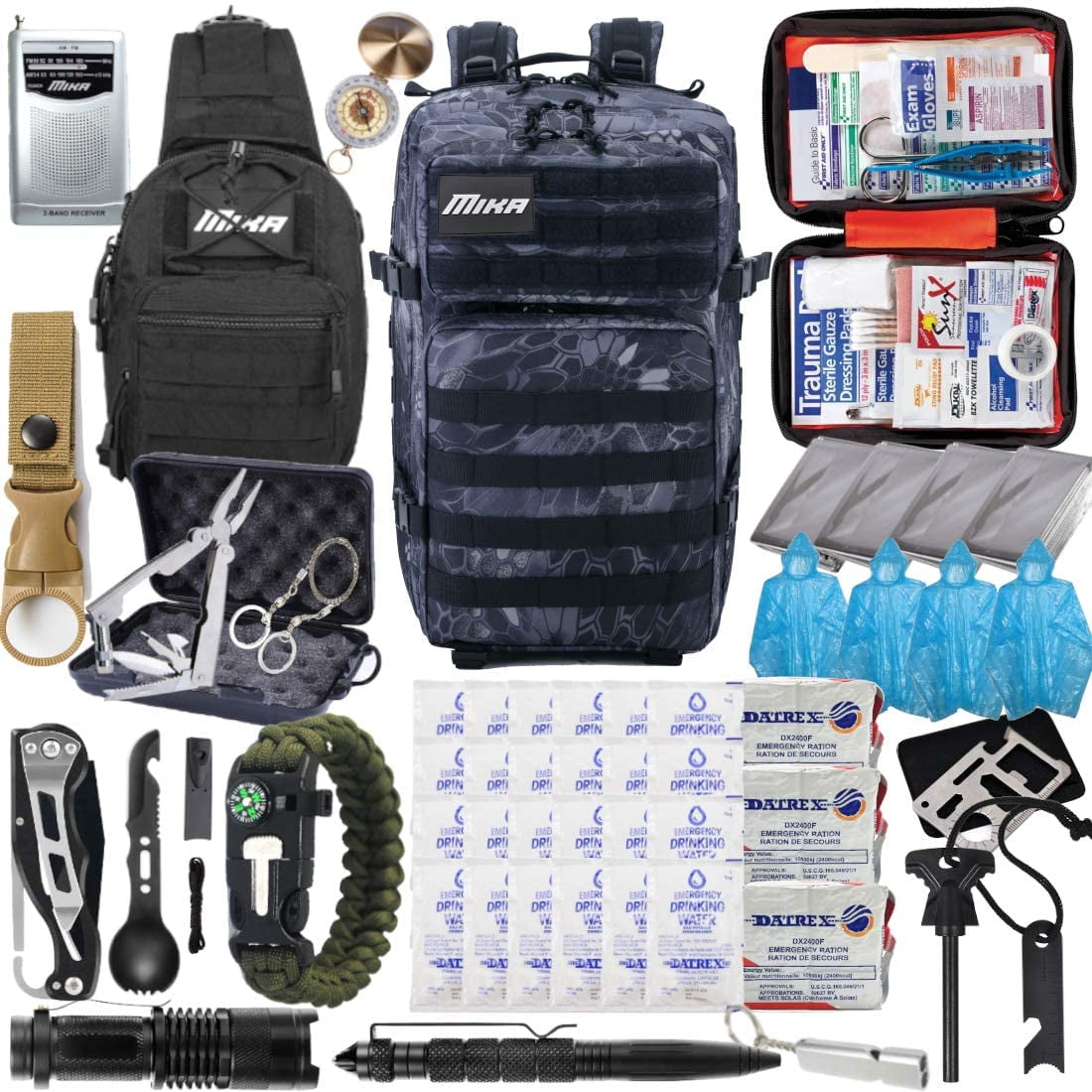 EVERLIT Complete 72 Hours Earthquake Bug Out Bag Emergency Survival Kit for Family Other Disasters Floods Be Prepared for Hurricanes Tsunami 