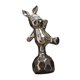 thumbnail image 3 of Artesanía escultura de animales pequeños estatuilla decoraciones galvanoplastia para mesitas de noche, superficie de repisa de chimenea artesanía Conejo en fútbol Soledad sostenedor del estante, 3 of 9