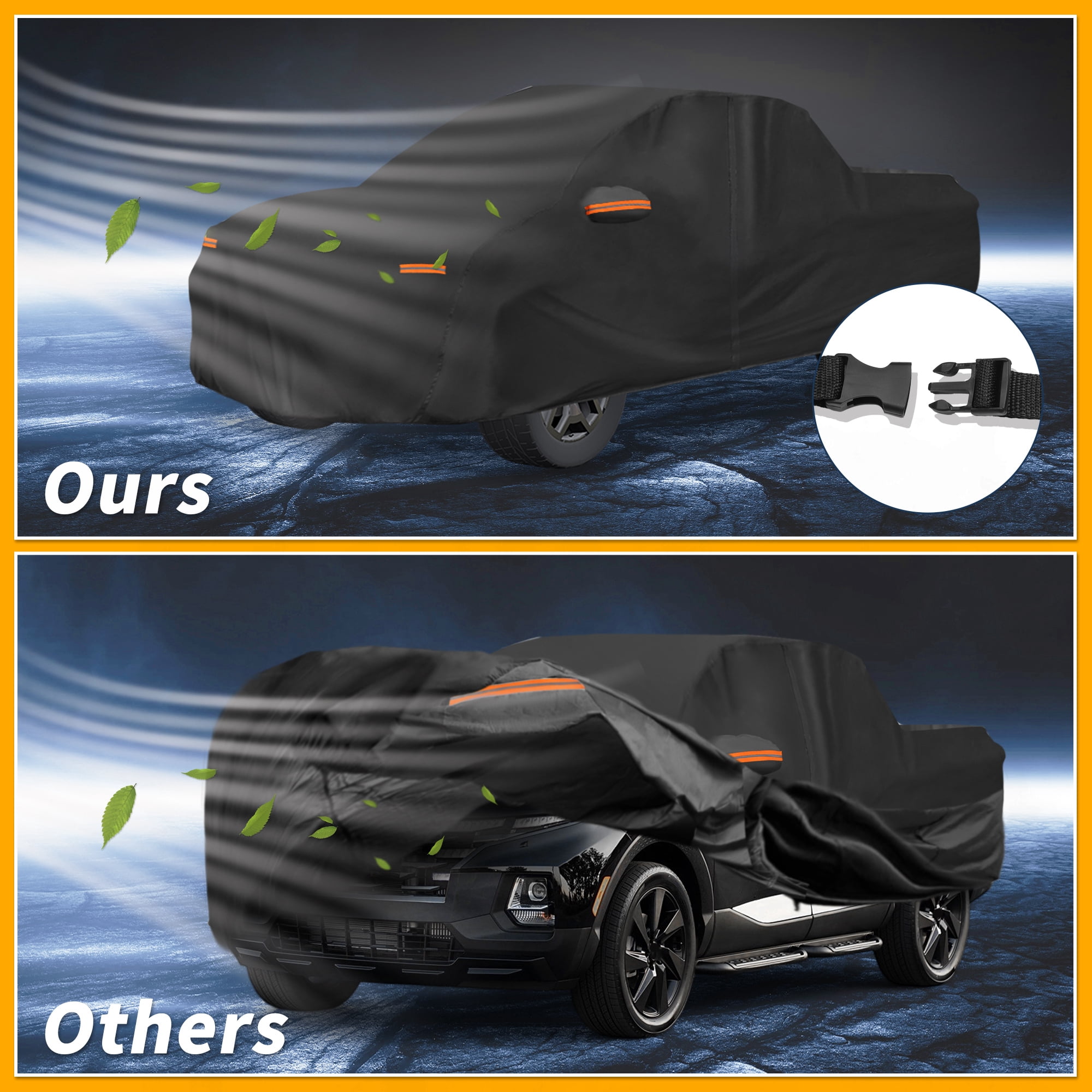 Unique Bargains Durable Waterproof Car Cover Black ["for Hyundai Santa Cruz"]