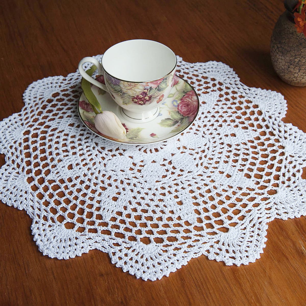 Home Vintage Crochet Lace Doilies Placemat Table Runner 30x60