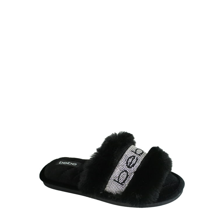 Bebe Women s Glitter Slide Slipper Size 10 11 Black