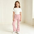 thumbnail image 5 of CPNG Girls Flare Sweatpants Solid Color Elastic High Waist Wide Leg Bell Bottoms Sweat Pants Loose Casual Baggy Flare Pants, 5 of 5