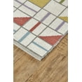 thumbnail image 3 of Gilda Handmade Geometric Wool Rug, Turquoise Blue/Red, 4ft x 6ft Accent Rug, 3 of 4