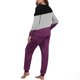 thumbnail image 5 of Conjunto de pijama informal de invierno para mujer, de doble cara, con cuello redondo estampado, manga larga, top anudado a mano, pantalones con cordón ajustable, ropa de casa, blusa de poliéster., 5 of 7
