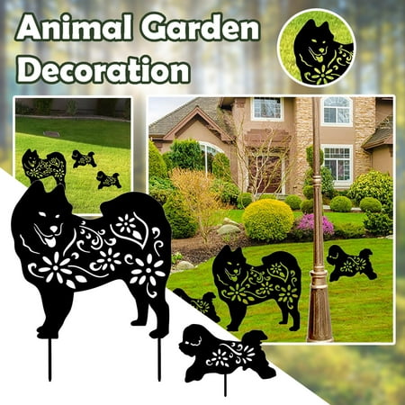 

Cuhas Yard Art Dog Garden Inserts Acrylic Hollow Inserts Yard Decoration
