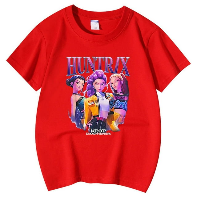 Hauts pour Filles T-Shirt pour Garçons et Filles K-pop d'Été à Manches Courtes Col Rond pour Enfants de 3 à 13 Ans
