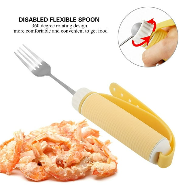 Greensen Disabled Patient Arthritis Elder Utensil Removable Flexible Rotating Eating Tablewares
