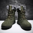 thumbnail image 5 of Mens Winter Snow Boots Warm Fur Lined Non-Slip Lightweight Comfortable Casual Outdoor Hiking Boots Green 8.5 US, 5 of 7