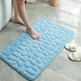 thumbnail image 3 of untoiry Embossed Bath Mat Quick-Drying Solid Color Shower Absorbent Bathroom Rug Large Kitchen Washroom Door Bathmat Kids Safety Light Blue 50x80cm, 3 of 8