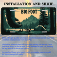thumbnail image 3 of 1 Pcs 2D Flat License Plate Covers & Frames, Big Foot Camping Scene For Decorative Front, Waterproof For Decoration Aluminum License Plate Covers & Frames Cover For Men Women, 12" X 6", 3 of 7