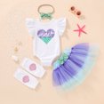 thumbnail image 4 of Younger Tree Baby Girls 1st Birthday Outfit Short Sleeve Romper Sequin Tutu Princess Skirt Clothes Set for 6-12 Months, 4 of 7