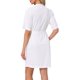 thumbnail image 3 of Bata de baño INSPIRE CHIC para mujer, de waffle, con mangas cortas, cintas de envoltura, ropa de casa suave con bolsillo, talla XL, blanca, 3 of 6