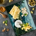 thumbnail image 5 of Landscape Cutting Board, Mountain Lake in Northern Germany Frozen Peaks Water Winter Season Life, Decorative Tempered Glass Cutting and Serving Board, Large Size, Green White, by Ambesonne, 5 of 5