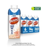 BOOST Plus Ready to Drink Nutritional Drink, Creamy Strawberry, 14 g Protein, 6 - 8 fl oz Cartons