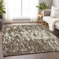 thumbnail image 5 of HomeRoots 675143 9 x 12 ft. Brown & Ivory Abstract Transitional Washable Machine Made Rectangle Area Rug with UV Protection, 5 of 9
