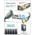 thumbnail image 2 of TEMOGU-USB Extension Cable 6.6FT 2 Pack, Nylon Braided USB 3.0 Extension Cable Extender, Type Male to Female Cord High Speed for Hard Drive, Oculus Rift, Hub, Mouse, Keyboard, Xbox, Webcam, Microphon, 2 of 4