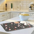 thumbnail image 6 of SKYSONIC Christmas Dish Drying Mat for Kitchen Counter,Snowflake Santa Xmas Tree Ultra Absorbent Reversible Microfiber Dishes Drying Rack Pad Heat-resistant Mats 18x24in, 6 of 7