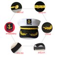 thumbnail image 3 of Sailor Hat conspicuo Diseño de algodón Bordado de poliéster Capitán Capitaciones Especiales Suministros Especiales Accesorios Uniformes Blanco Inevent AP009159-03B, 3 of 7