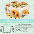 thumbnail image 2 of Yellow Sunflowers 60 Inch Round Tablecloth,Old Letter Postcard Table Cloth Waterproof Stain and Wrinkle Resistant Circle Table Cover for Kitchen Dining Picnic Camping Indoor Outdoor Decor, 2 of 6
