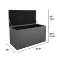 Cosco Outdoor Patio Deck Storage Box, Extra Large, 180 Gallons, Black