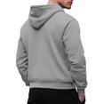 thumbnail image 2 of Plain Pullover Hoodie Mens Casual Fall Winter Hooded Sweatshirt with Pocket Long Sleeve Trendy Tops (M, Dark Gray), 2 of 5