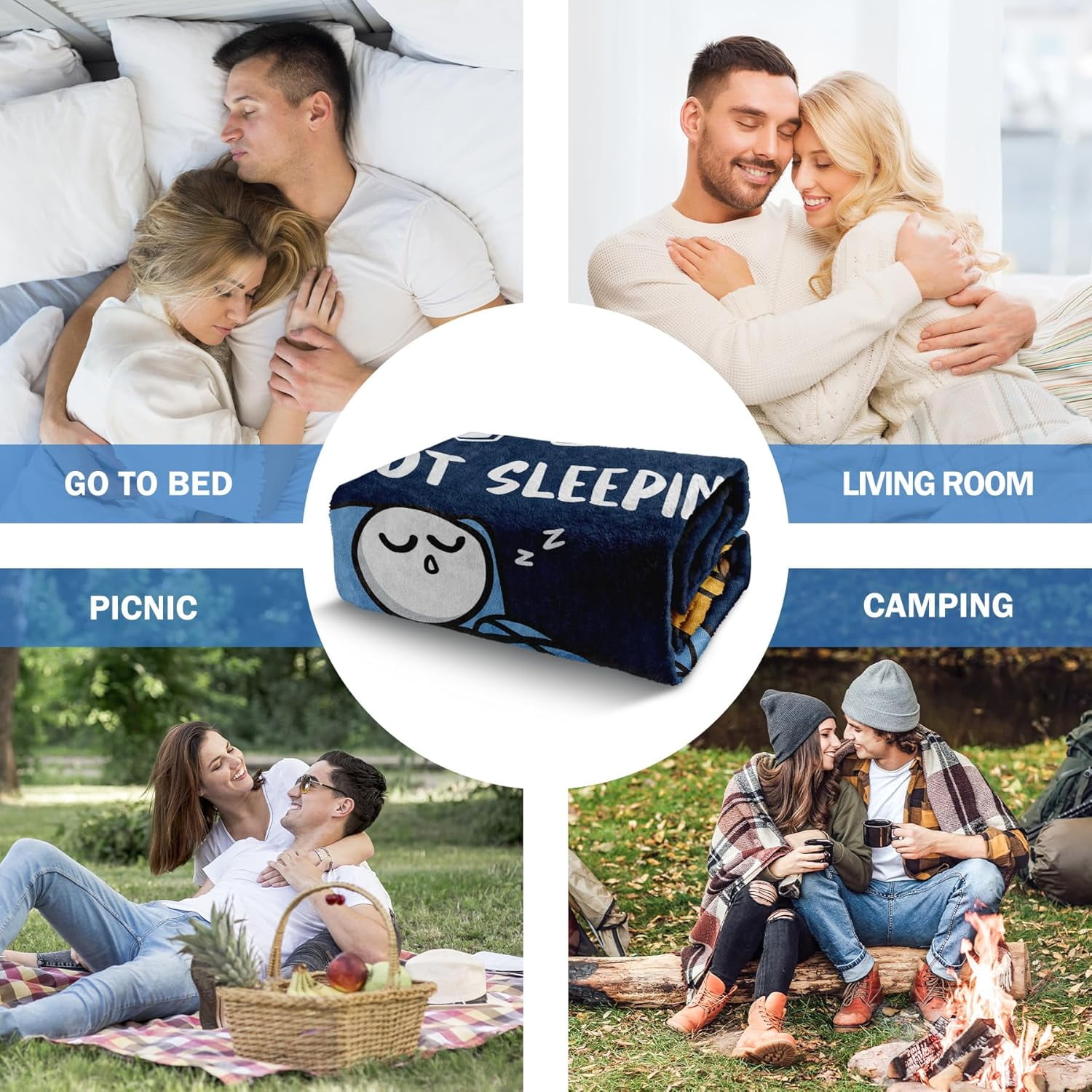 Funny Birthday Gifts for Dad Husband, Dad is Not Sleeping Blanket, Dads Gifts from Daughter Son, Super Soft Throws Blanket for Couch and Napping