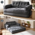 thumbnail image 3 of Leumius 2 Seater Modular Corduroy Sofa with Chaise Lounge,2-in-1 Boneless Convertible Floor Couch,Lazy Double Sofa with Armrest for Living Room Bedroom Apartment Game Guest Room,Dark Gray, 3 of 12