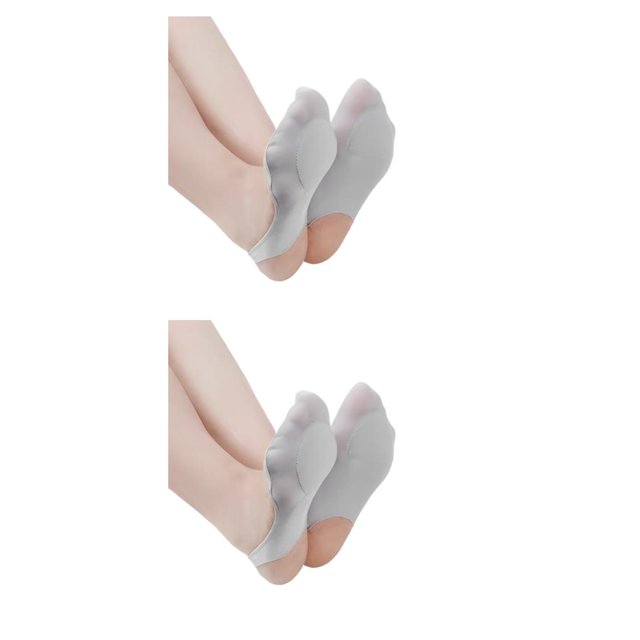 Calcetines de tacón alto Jumpingount 2 piezas de poliéster transpirables antideslizantes para mujer Gris