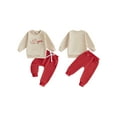 thumbnail image 2 of Txlixc Infant Baby Boys Clothes Set,Toddler Valentine’s Day Outfit  Long Sleeve Embroidery Letters Car Sweatshirt with Sweatpants 6 12 18 24Months 2Y 3Y, 2 of 9