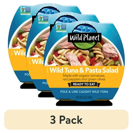 (3 pack) Wild Planet Ready-to-Eat Tuna Pasta Salad with Veggies 5.6 oz