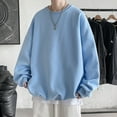 thumbnail image 2 of BJUTIR Mens Sweatshirts And Hoodies Casual Solid Dropped Shoulder Sleeve Tops Round Neck Sweatshirt Blouse, 2 of 7