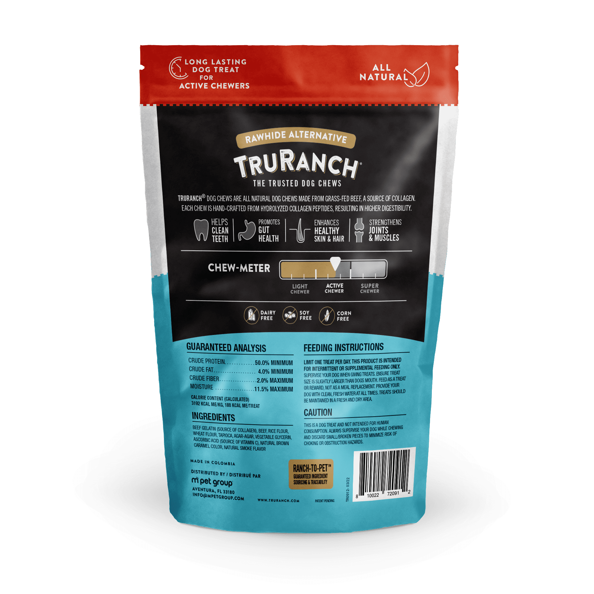 (4 pack) TRURANCH Collagen Rolls - 6" Collagen Rolls for Dogs - Long Lasting Healthy Joint Support Dog Treat - Rawhide Alternative - Skin & Coat Health - Made with Real Beef, 1 Bag, 4 Count