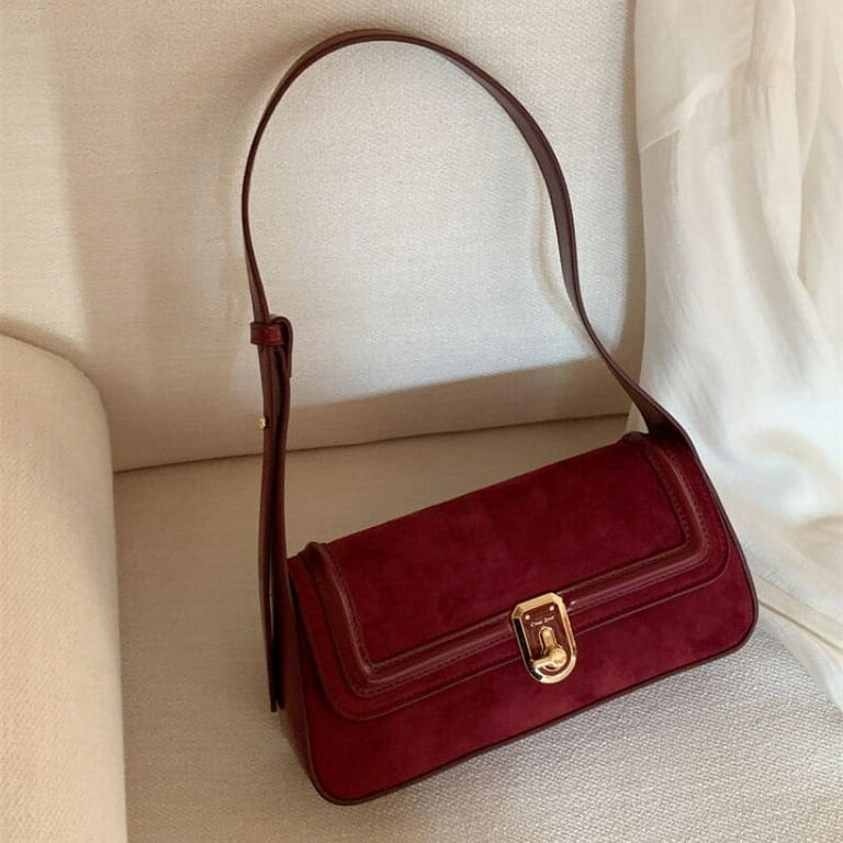 CoCopeaunts Vintage Elegant Red Shoulder Bag for Women Gentle Designer  Handbag Small Lipstick Retro Purse Square Female Wedding Bag