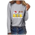 thumbnail image 1 of Hauts de Noël en Solde Femmes Noël Décontracté Manches Longues Col Rond Chandail en Molleton Bière Pull Blouse Argent S, 1 of 1
