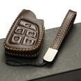 thumbnail image 5 of Vitodeco Leather Smart Key Fob Case Cover Protector Compatible with Chevrolet Silverado, Colorado, Suburban, Tahoe, Blazer, Equinox, Traverse - 5-Button, Brown, 5 of 6