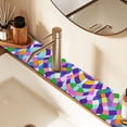 thumbnail image 2 of Yayeee Faucet Mat for Kitchen Sink 14.7" Diatomite Long Splash Guard Pad, Green Wavy Plaid, 2 Pack, 2 of 7
