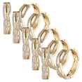 thumbnail image 1 of Aretes y Pendientes de Dama Zirconia2 5 Pzas Aretes Redondos/Zirconia Color Oro Metal., 1 of 2