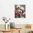 PRATYUS Peony Wall Art Flower Gray Canvas Wall Decor Artwork Floral