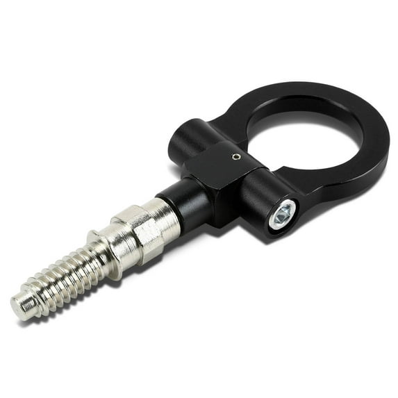 DNA Motoring THK-E-BK Universal for European Car 1.88" Billet Aluminum Front/Rear Trailer Tow Hook Ring Kit (Black)