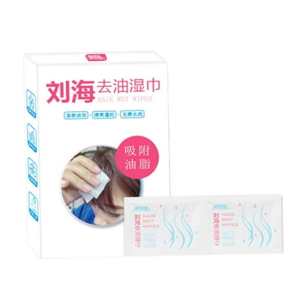 Stgfyxgs 1 Box of Hair Bangs Degreasing Wipes Dry Cleaning for All Hair Types Absorbs Excess Oil for Workout Gym Outdoor Indoor Sports