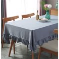 thumbnail image 5 of Farmhouses Washable Table Cover Flounces Trim Ruffled Tablecloth Multiple Sizes Home Cafe Decoration Cotton Fabric, 5 of 9