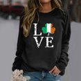 thumbnail image 2 of Gibobby Tops Mujeres Casual Sudadera con cuello en O con estampado para mujer, cuello redondo, ajuste casual, manga larga, camisas de entrenamiento, blusa suelta (Negro, M), 2 of 4