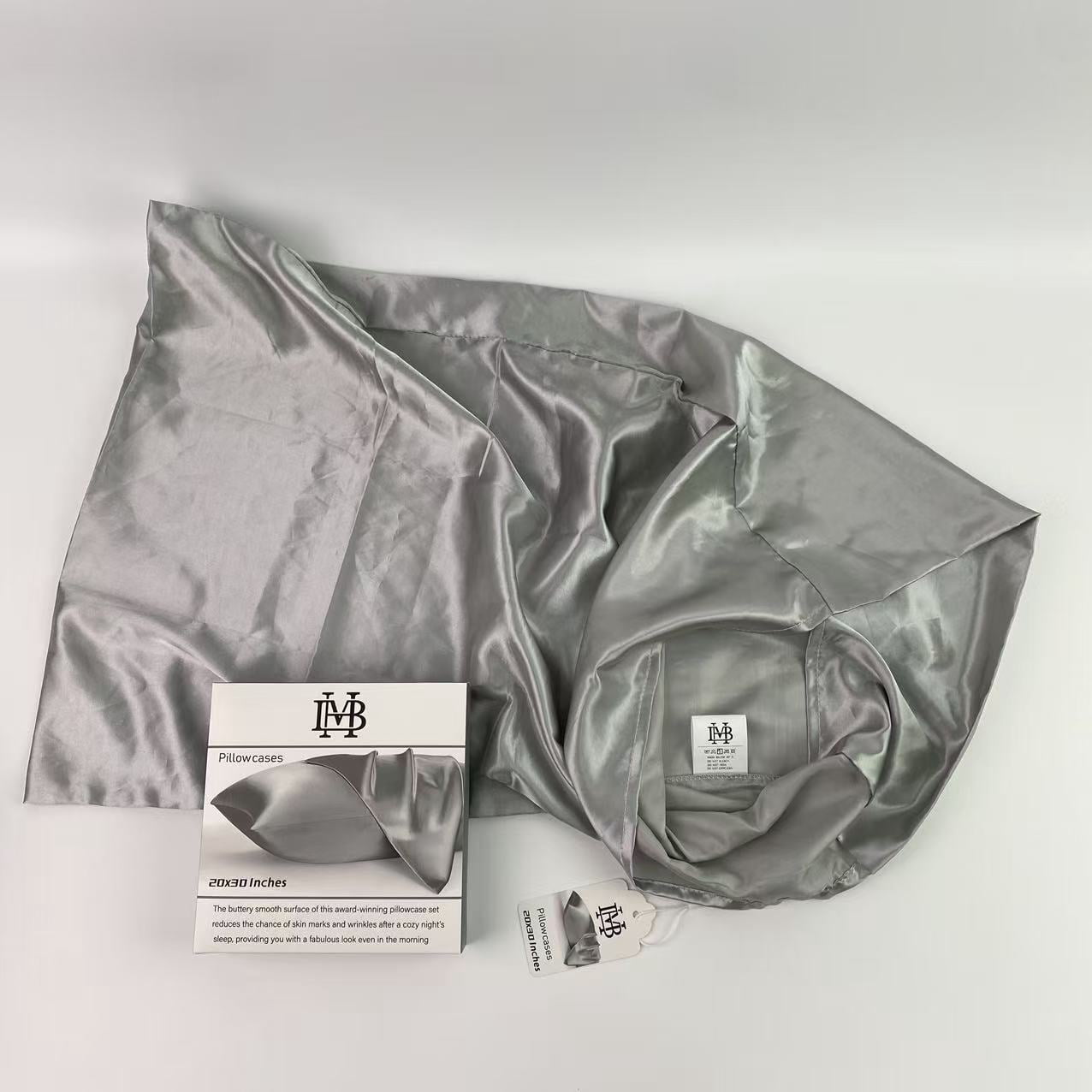 MHB Pillowcases,Satin Pillowcase 1 Pack Similar to Silk Pillow Cases Standard Size, Gifts for Women Men, Dark Grey
