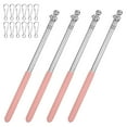 thumbnail image 1 of Uxcell 4-Pack 3.28Ft/1M Telescopic Flag Pole with Clips Pink, 1 of 2