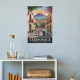 thumbnail image 4 of Cuernavaca Retro City Travel Poster with Flowers, Volcano View And Springtime Beauty Canvas Poster, 4 of 8