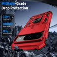 thumbnail image 5 of for Google Pixel 9 Pro XL Case with Camera Lens Cover, HD Screen Protector, 10 FT Military Grade Drop Protection, Magnetic Ring Holder Kickstand Protective Phone Case, Red, 5 of 13