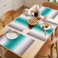 thumbnail image 5 of Gray Teal Green Placemats Set of 4 Modern Gradient Geometric Place Mats Indoor Wipeable Table Mats Washable Cloth Dining Table Placemats for Kitchen Holiday Party Home Decor 13x19 Inch, 5 of 9