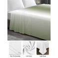 thumbnail image 6 of Green White Ombre King Size Flat Sheet, Wrinkleproof & Fadeproof Cooling Flat Bed Sheet Only, Country Pastoral Gradient Minimalist Breathable Soft Bedding Top Sheets 105 x 98 Inches, 6 of 8