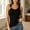 Black, variant on Women Tank Tops Summer One Shoulder Asymmetrical Neck Slim Fitted Ribbed Knit Going Out Tops Cami Shirt Button Y2K Blouses Top(White,XL)