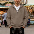 Wdgfv Oktoberfest Theme Zip‑Up Hoodie for Men, Small Deer & Beer Mug ...